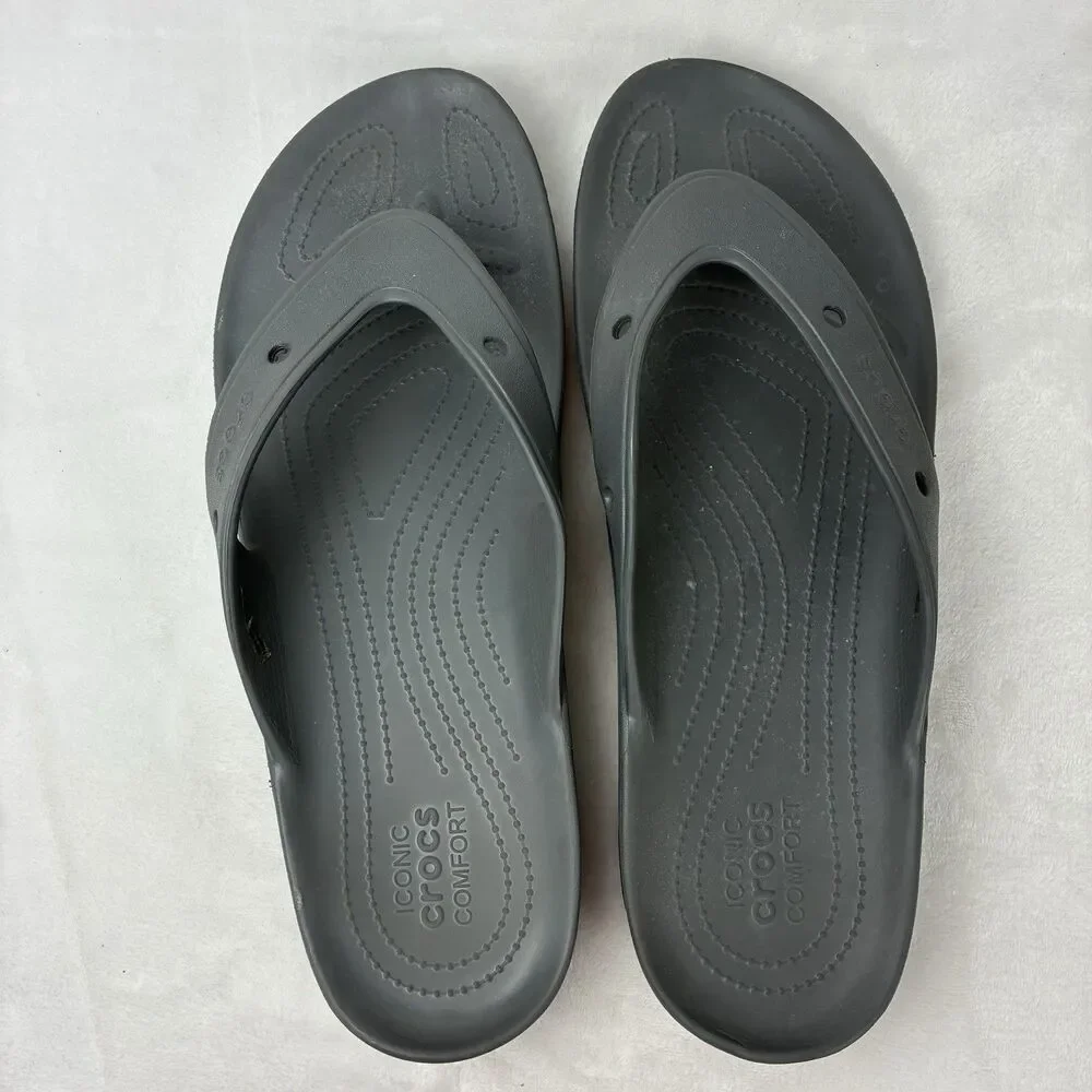 CROCS Classic All Terrain Flip Flops Men’s Size 15 Gray Water Resistant Shoes